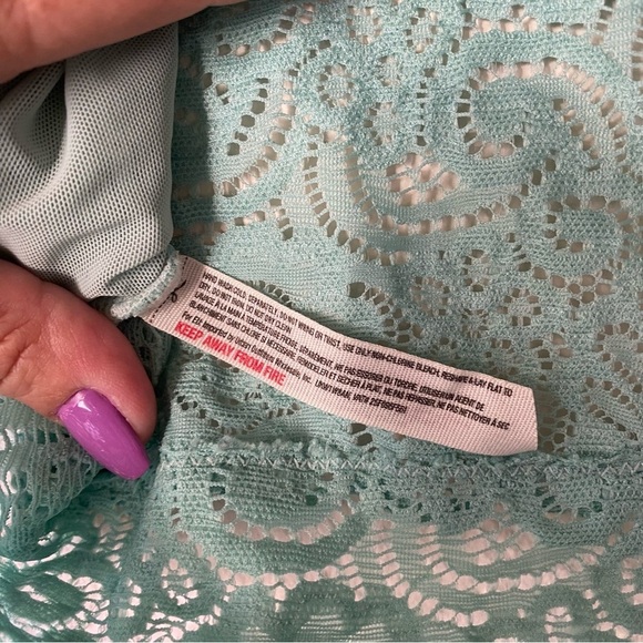 Free People Intimately Bralette Lace Crop Boho Floral Summer Army Green SZ PS - Picture 8 of 8